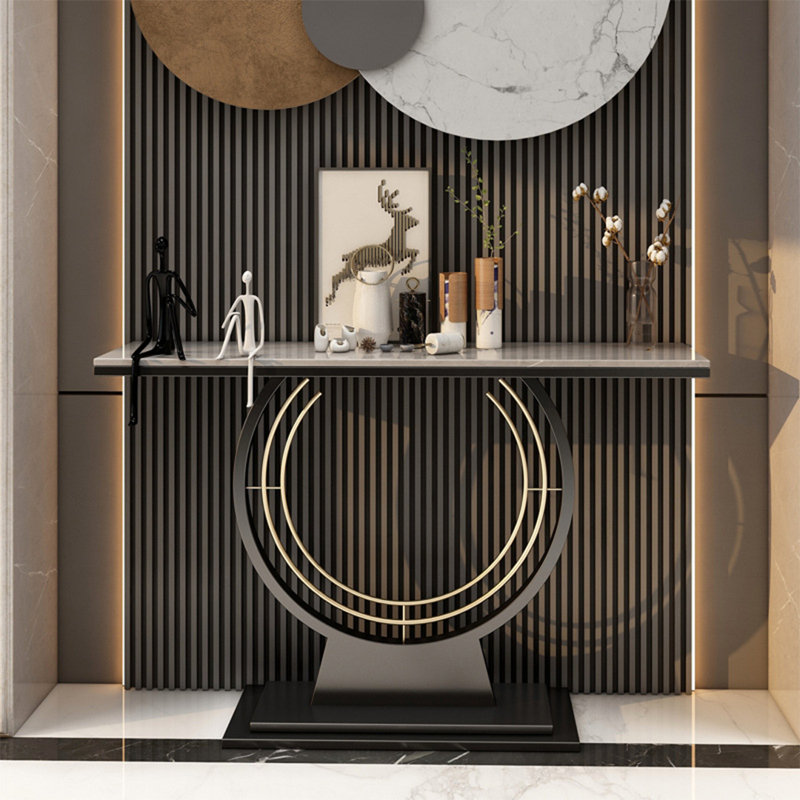 Console Table Orren Ellis Color White Gold Size 31.5 H x 39.4 W x 11.8 D